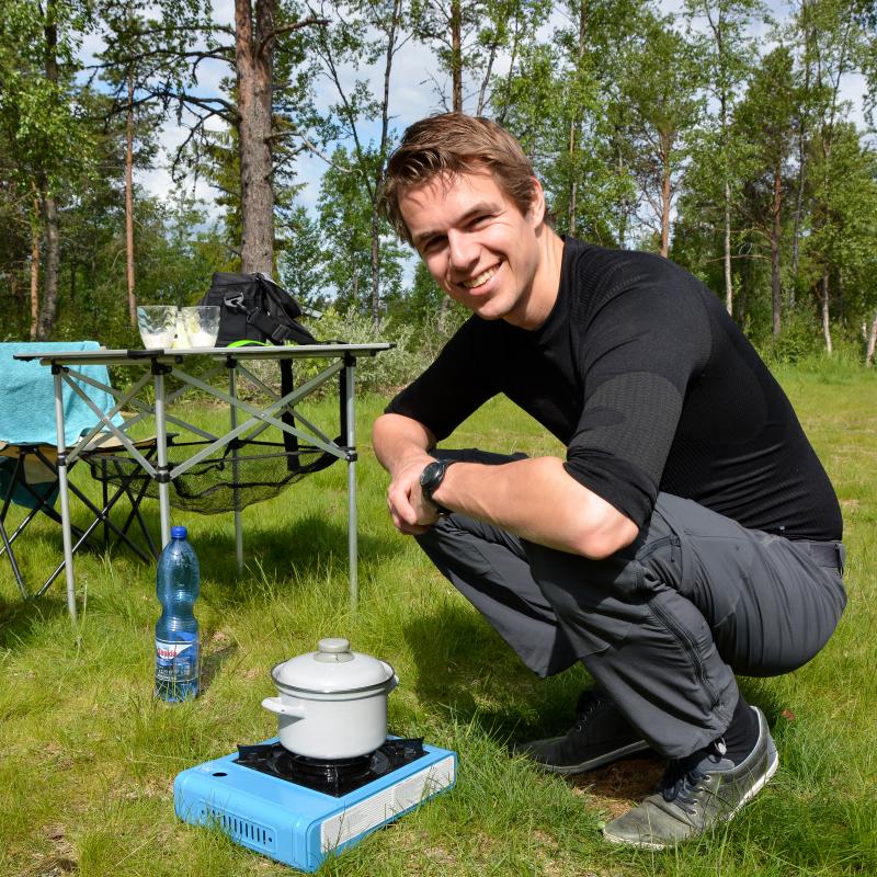 Man at the camping site